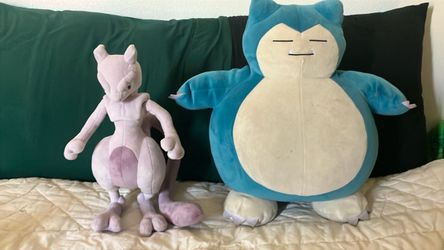Mewtwo and Snorlax Plush Toys