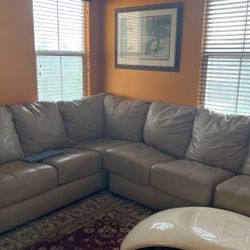 Leather L Shapes Sofa