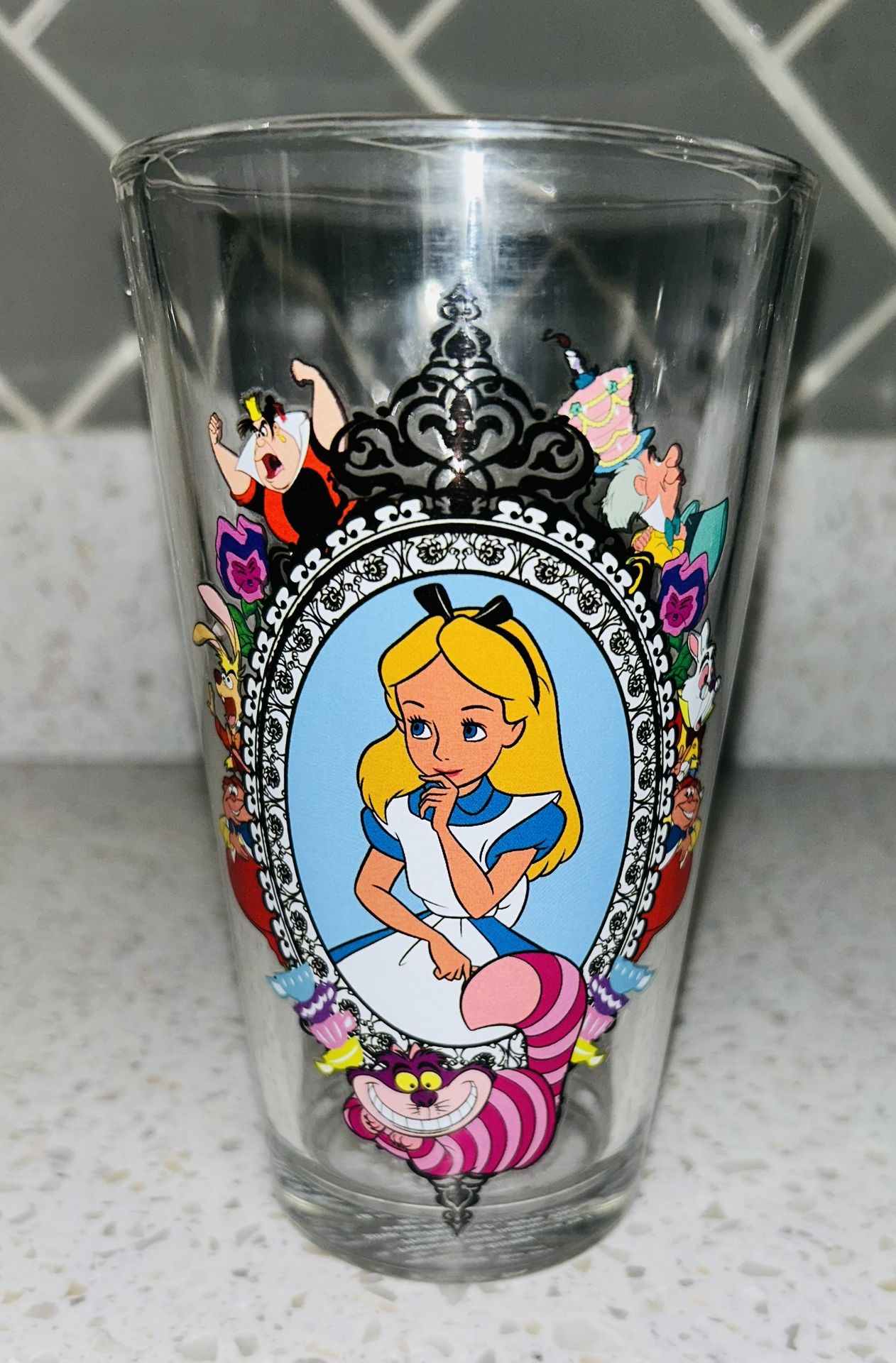 Alice In wonderland 16oz Glass