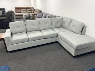 🔥 Brand New Black & Gray Reversible L-Shaped Sectional Sofa Couch with Chaise | Pickup & Delivery 🚚