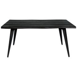 Rectangular MDF Dining Table with Wavy Edge Top pressed cardboard material black/gray L65”*W35”*H30”(address in description)
