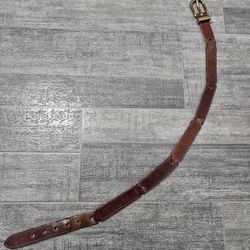 Fossil Leather Brass Buckle  Women's Segmented Belt Brown Size M