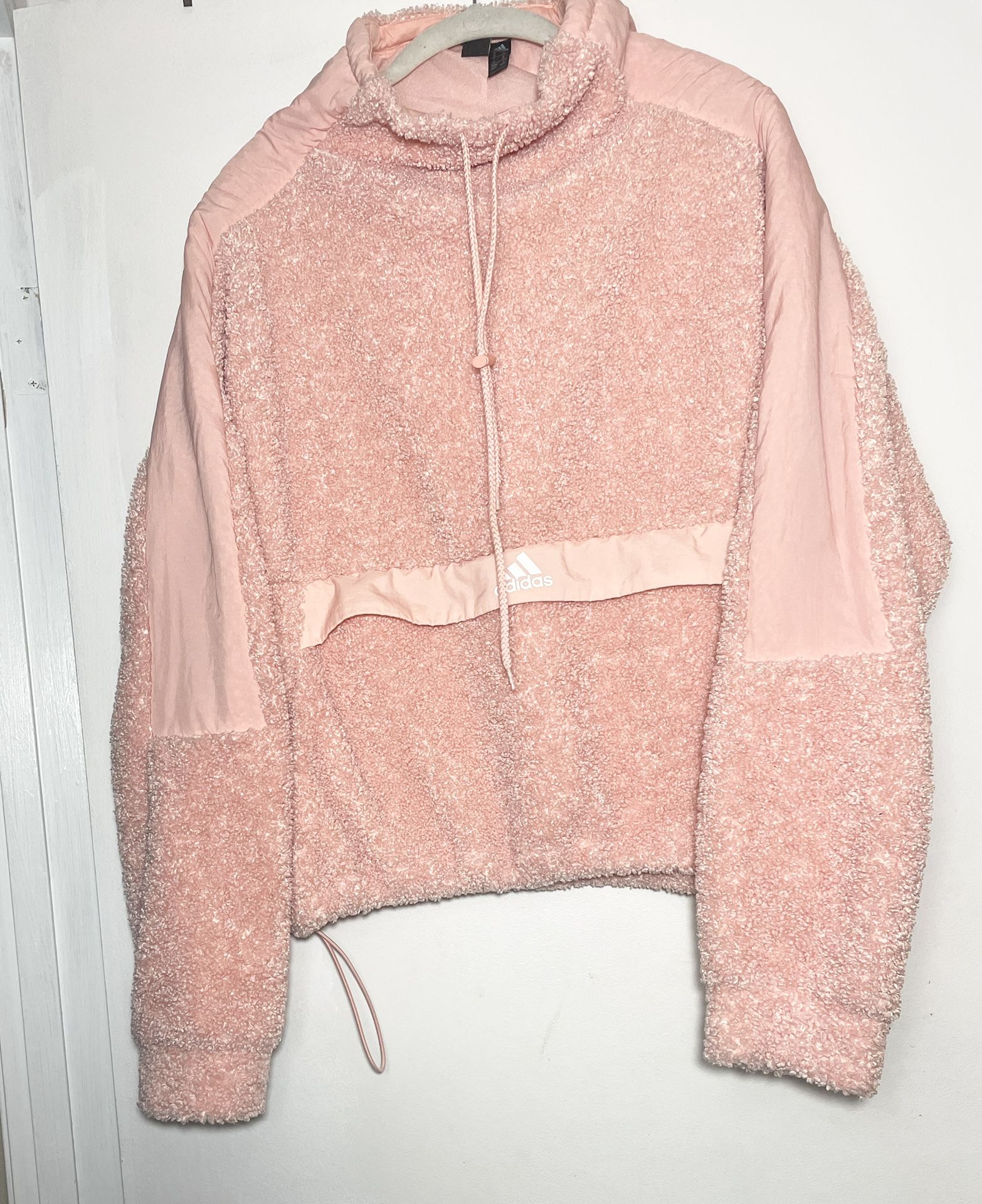 Adidas Pink Teddy Pullover Sweatshirt Size (Medium)