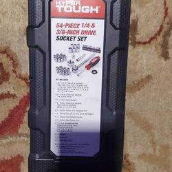 HYPER TOUGH 54-PIECE 1/4 & 3/8 INCH DRIVE SOCKET SET