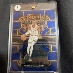 Victor Wembanyama ( Wemby ) Rc Rookie Card Select Blue Clean 