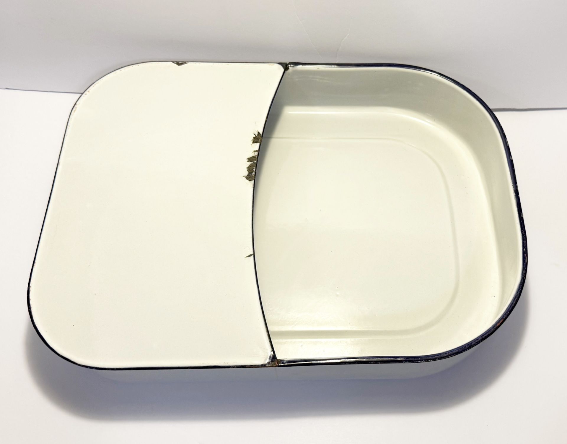 Vintage Porcelain Enamelware Metal Hospital Ware Bedpan