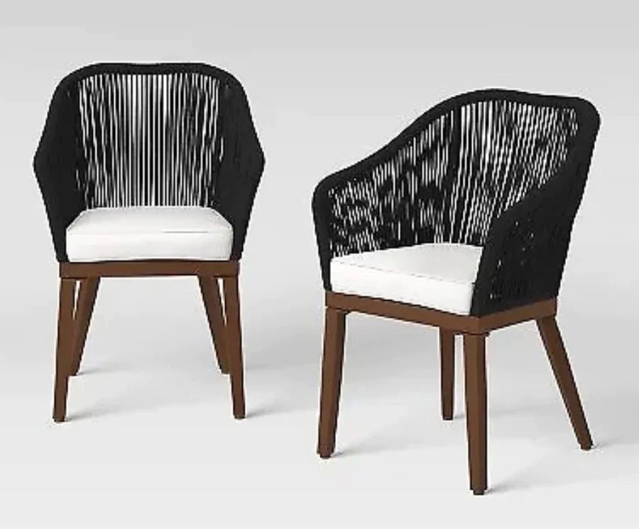 new Open Box Project 62 Purcell Rope 2 Pack Dining Chairs - Brown/Black
