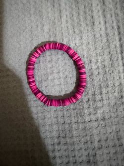 Magenta Clay Bead Stretch Bracelet