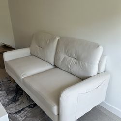 Velvet Small Loveseat Sofa Couch for Living Room, Tool-Free Assembly