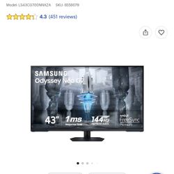 Samsung Odyssey Neo G7 43” 4k 