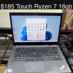 Lenovo Thinkpad Touchscreen Laptop 14” 16gb Ryzen 7 Pro M.2 SSD Windows 11 Good Battery 