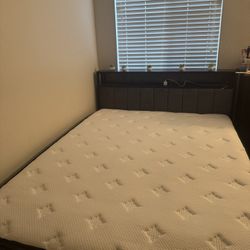 Bed Frame And Like New Mattress 