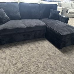 Gorgeous Black Storage Sectional 