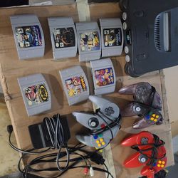 Nintendo 64 With Some Games
