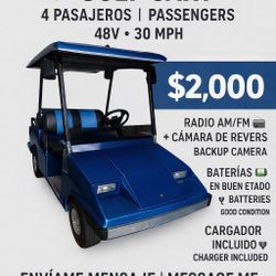 Golf Cart 4 passengers ⚡ 48V – 30mph – $2,000