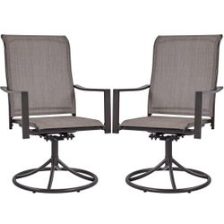 Patio Chairs Set of 2 Swivel Outdoor Dining Chairs High-Back