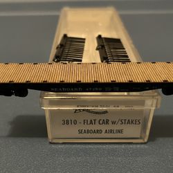 Atlas N Scale Flat Car w/Stakes - Seaboard Airline