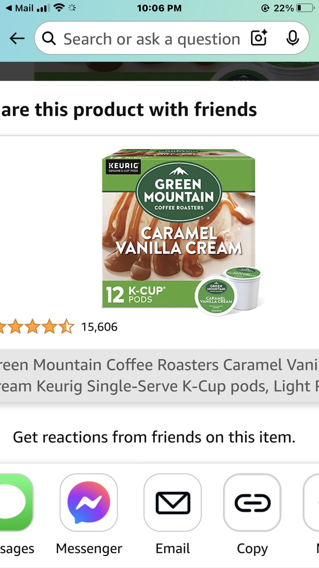 Green Mountain Caramel Vanilla K-Cup Pods/Qty 12