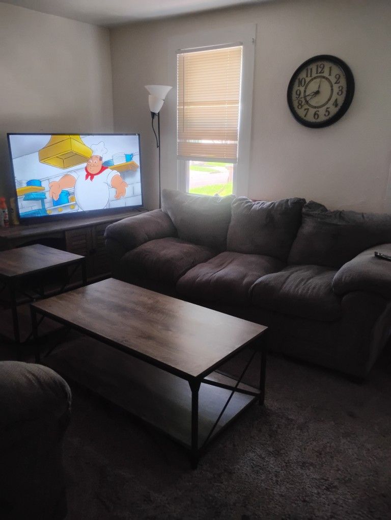 Couch And Love Seat Set W/ two End Tables