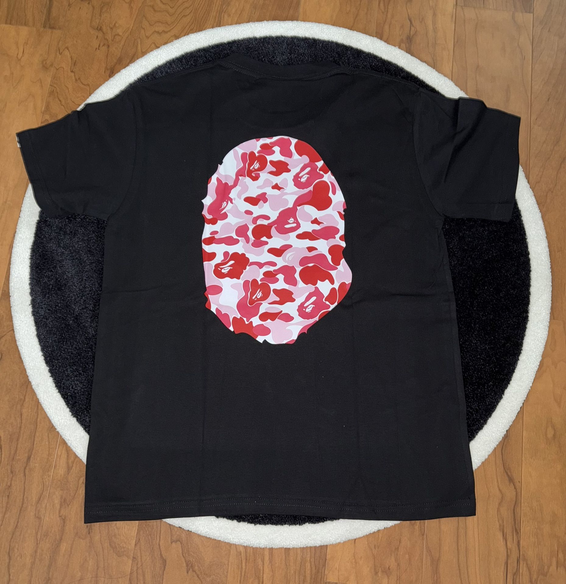 BAPE BLACK TEE RED&WHITE APE