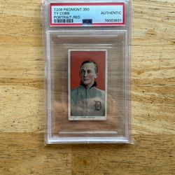Vintage 1909-11 T206 Piedmont 350 Red Portrait Baseball Card Ty Cobb (PSA AUTHENTIC) Excellent Eye Appeal!!!