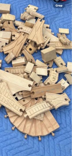 Wooden Train Track Pieces Large Lot