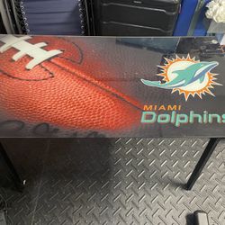 Miami Dolphins Glass Desk