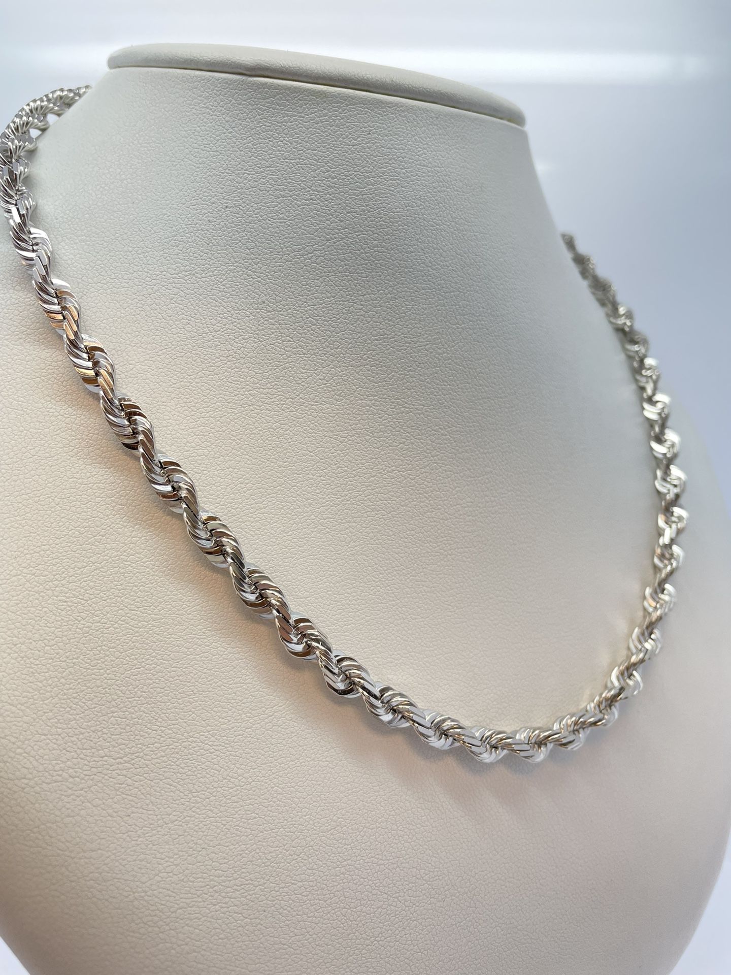 White Gold Rope Chain 14K New