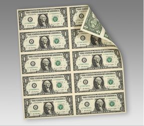 $1: 10-Note Sheet New York (B) Uncut $1 Sheet