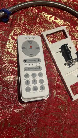 Electric Bidet Seat for Round Toilets with Heated Seat, Rear and Lady Wash, Air Dryer and Wireless Remote in White