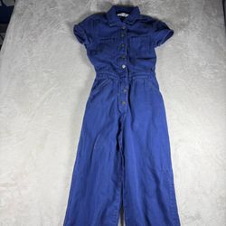 REFORMATION JEANS Jumpsuit Women’s 0 Vintage Blue Denim Straight Utility #2057