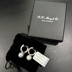 Diamond Pearl Earrings 