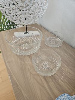 Cut Glass Crystal Bowl Set of 3