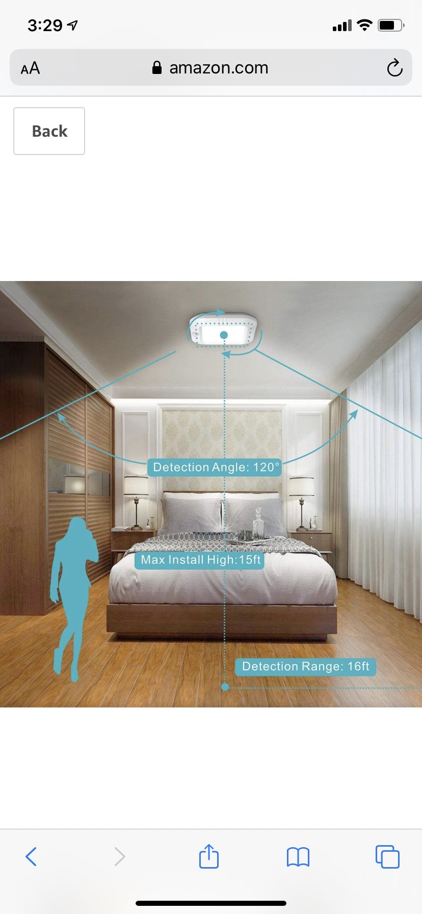 Lineway Motion Sensor Ceiling Light Battery Operated Wireless Motion Activated LED Ceiling Light 6000K 180LM Indoor Outdoor for Closets Stairway Cabi