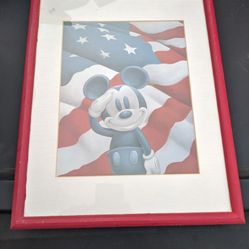 Mickey Mouse USA Salute Flag Authentic Picture 