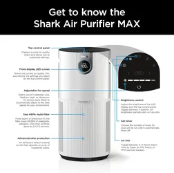 Shark clean sense air purifier black