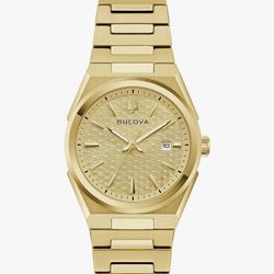 Bulova Ladies Dress Classic 3-Hand Calendar Date Quartz Watch, Stainless Steel Bracelet, Patterned Dial, 28mm