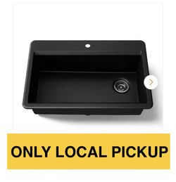 🌒 KOHLER Lassen 33 in. Drop-in Single Bowl Granite Composite Kitchen Sink in Matte Black #2567