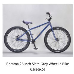 Bomma 26 inch Slate Grey Wheelie Bike - Free Delivery 