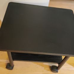Black Rolling Side Table 