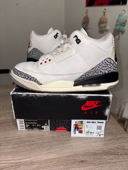 Size 9.5 - Air Jordan 3 Retro White Cement Reimagined