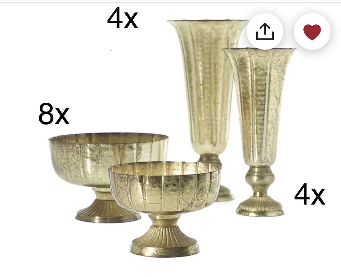 Vintage Compote And Flutes For Floral Arrangements
