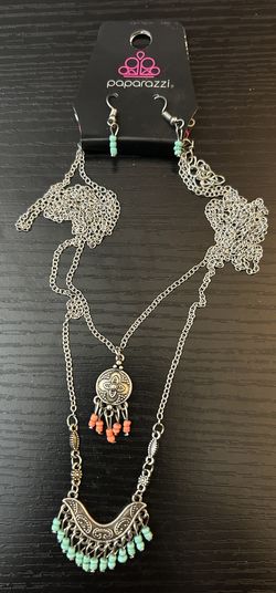 Paparazzi Orange/Blue Necklace