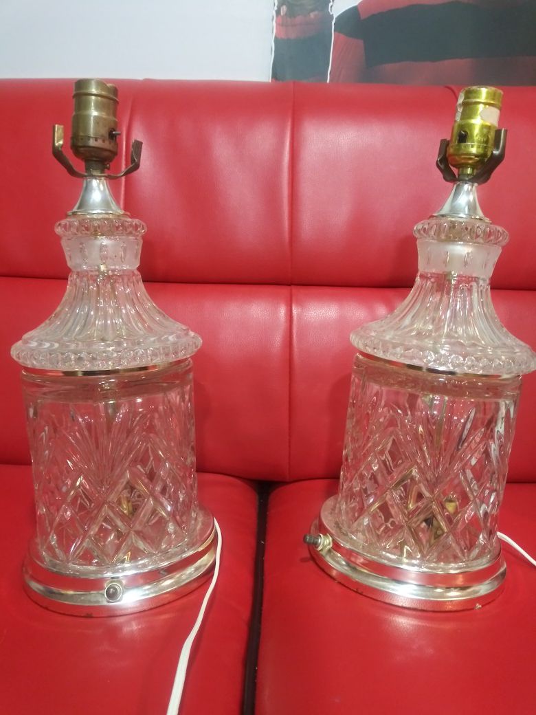 Vinatge Crystal Lamp set of 2