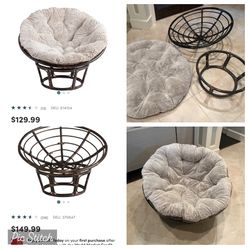 Like new Papasan Chair And Cushion For Sale