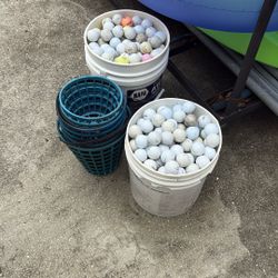 Golf balls, and range basket