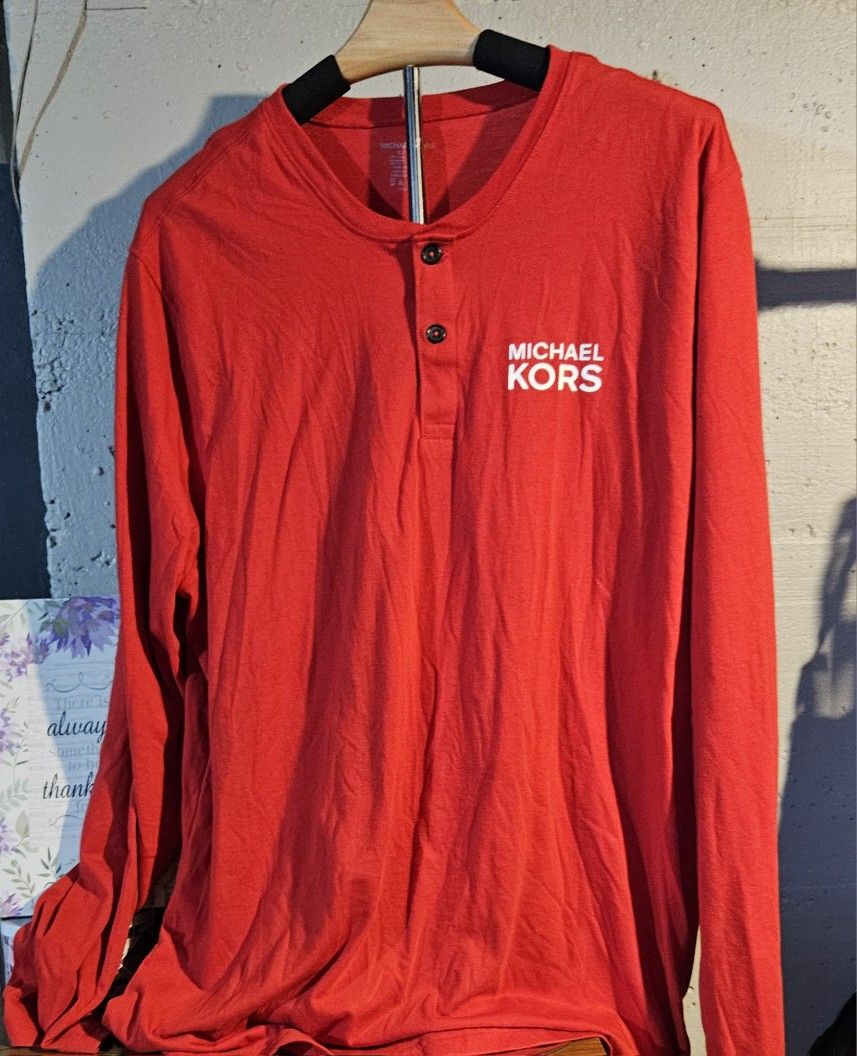 XL Michael Kors Vibrant Red Long Sleeve