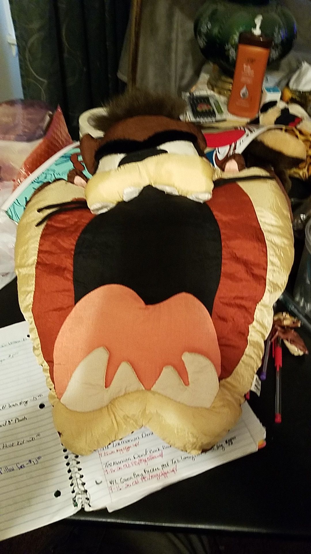1994 Tazmanian Devil nylon plush pillow face