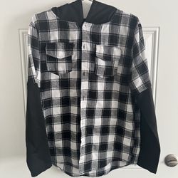 Black and White Plaid Hoodie 