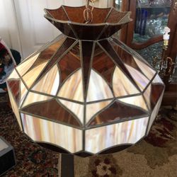 VINTAGE STAINGLASS SWAG LAMP💡